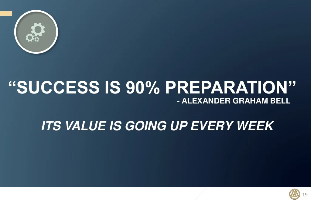 Success is 90% preparation